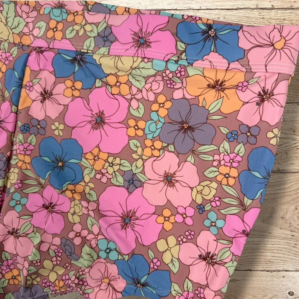 WILD FABLE High Waisted Cheeky Swim Bottoms Groovy Floral Print Womens‎ 1X